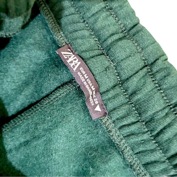 Nwot Zara dark Green Midi Pencil Skirt back slit casual elastic waist medium - Picture 13 of 14